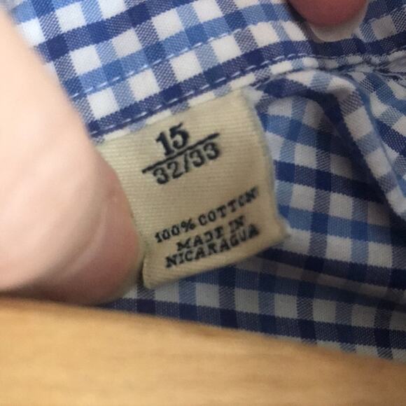 Club room men's button down shirt plaid dress fitted easy care 15 - Picture 7 of 12